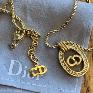 Dior crystal necklace, vintage w/ tags, perfect condition!